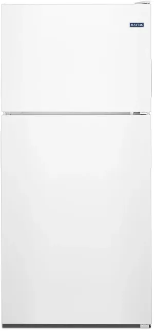 Credit: Maytag Front view of the Maytag MRT311FFFH top freezer refrigerator