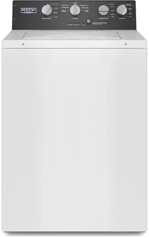 Front view of the Maytag MVWP586GW commercial washer