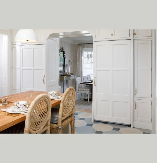 The Monogram ZIR361NBRII column refrigerators in a modern kitchen