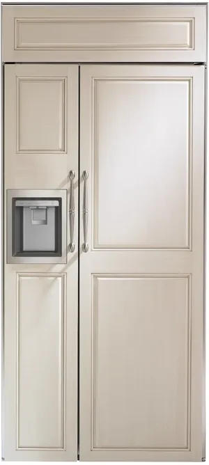 Front view of the Monogram ZISB360DNII panel ready refrigerator
