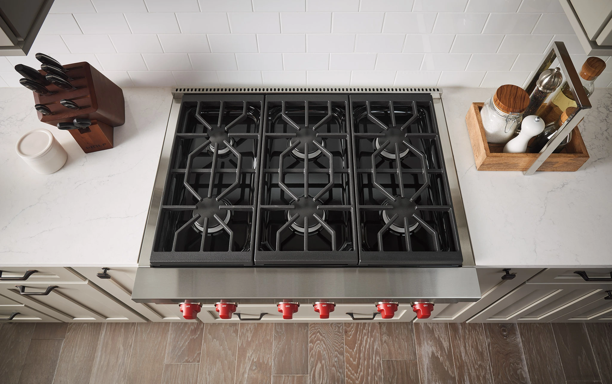 Overhead Wolf SRT366 rangetop view