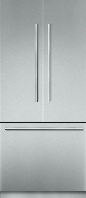 stainless steel French door refrigerator frontal view