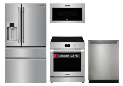 Front view of the Frigidaire Pro 4 Piece Kitchen Package