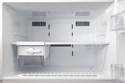 A close-up of refrigerator fans in a freezer