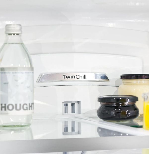 A close-up of the GE TwinChill evaporator