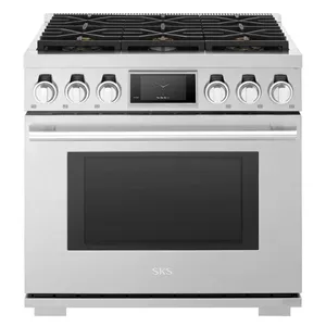 Front view of the SKS SKSGR360S 36” gas range