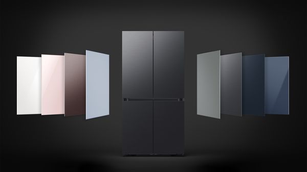 An infographic of Samsung Bespoke refrigerator panels