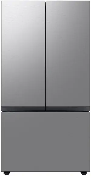 Front view of the Samsung RF30BB6600QL French door refrigerator