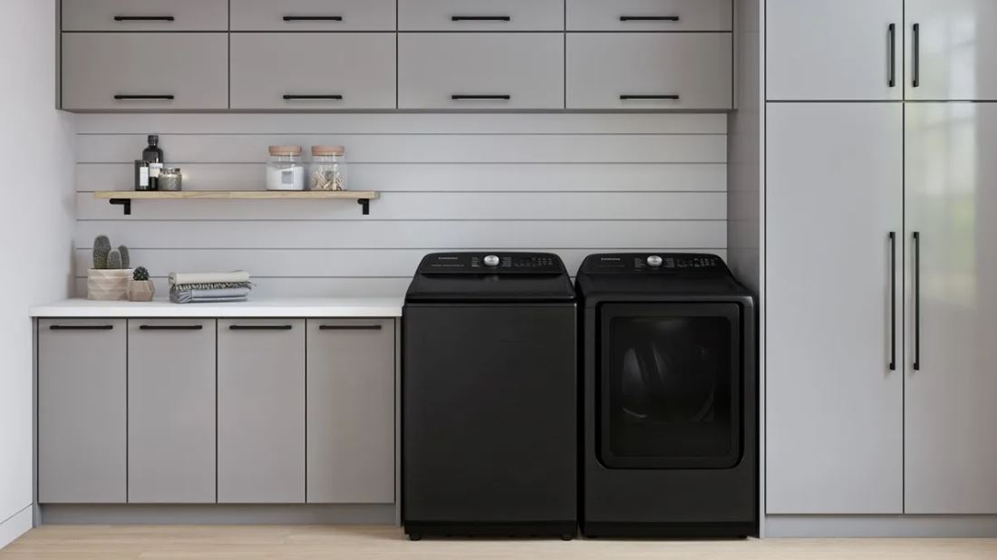 Samsung Brushed Black Top Load Laundry