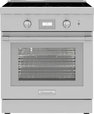 Credit: Thermador Front view of the Thermador Pro Harmony PRI30LBHU induction range