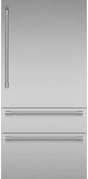 Front view of the Thermador T36BB120SS bottom freezer refrigerator
