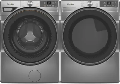 A Whirlpool laundry pair featuring the Whirlpool WFW5720RR washer and Whirlpool WED5720RR dryer