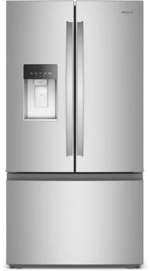 Front view of the Whirlpool WRFC7036RZ French door refrigerator