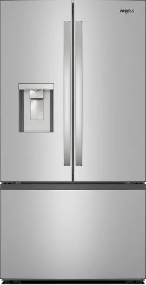 Front view of the Whirlpool WRFC7036RZ French door refrigerator