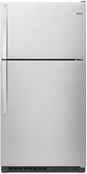 Front view of the Whirlpool WRT311FZDM top freezer refrigerator