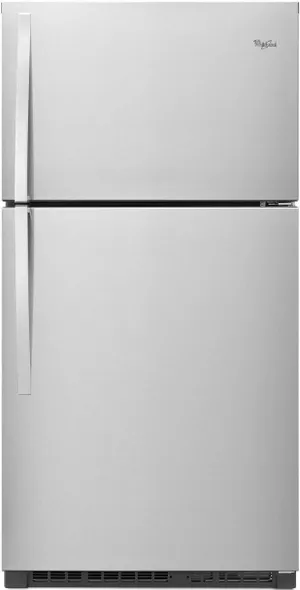 Front view of the Whirlpool WRT511SZDM top freezer refrigerator