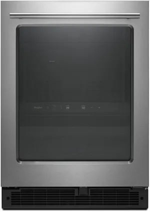 Front view of the Whirlpool WUB35X24HZ beverage refrigerator