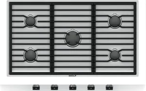 Front view of the Wolf CG365C/S gas cooktop 
