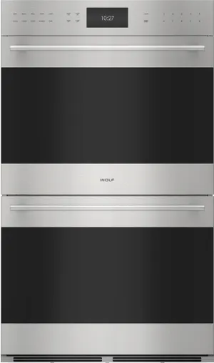 Front view of the Wolf E Series DO3050TE/S/T double oven  