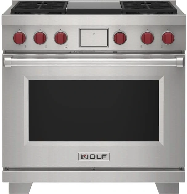 Duel Fuel Range Wolf Wolf 36in Freestanding Dual Fuel Range