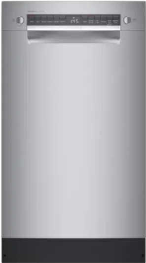 Bosch Front view of Bosch 800 Series SPE68B55UC 18-inch dishwasher