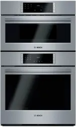 Front view of Bosch HBL87M53UC 30” combination microwave wall oven 