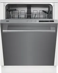 Front view of the Beko DDT25401X stainless steel dishwasher 