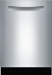 Front view of the Bosch 800 Series SHPM78Z55N dishwasher 