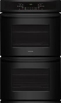 Front view of Frigidaire FFET2726TB 30-inich black double wall oven 