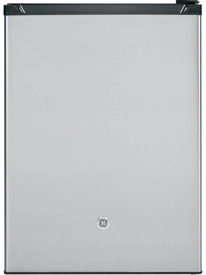 GE Front view of GE GCE06GSHSB stainless-steel mini refrigerator