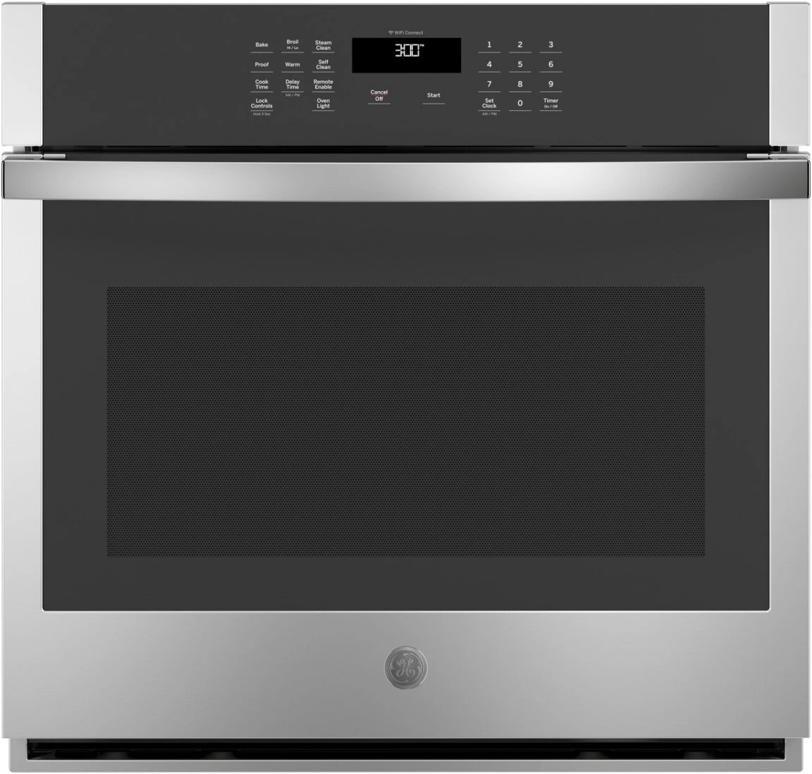 GE Front view of the GE jts3000 30” electric wall oven