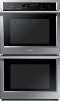 Front view of Samsung NV51K6650DS 30-inch double wall oven 