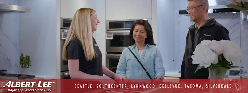 Albert Lee Appliance Customer Service An Albert Lee sales associate helps customers