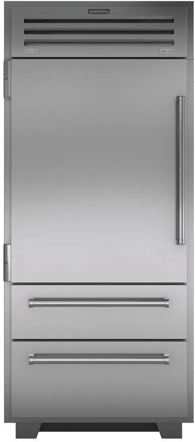 Sub Zero Front view of Sub Zero PRO3650/LH bottom freezer refrigerator