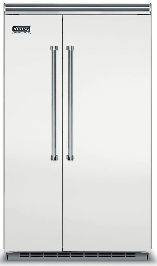 Viking Front view of Viking VCSB5483SS built-in side-by-side refrigerator
