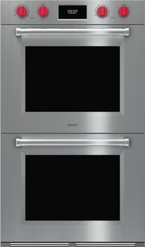 Front view of Wolf DO30PM/S/PH 30-inch double wall oven 