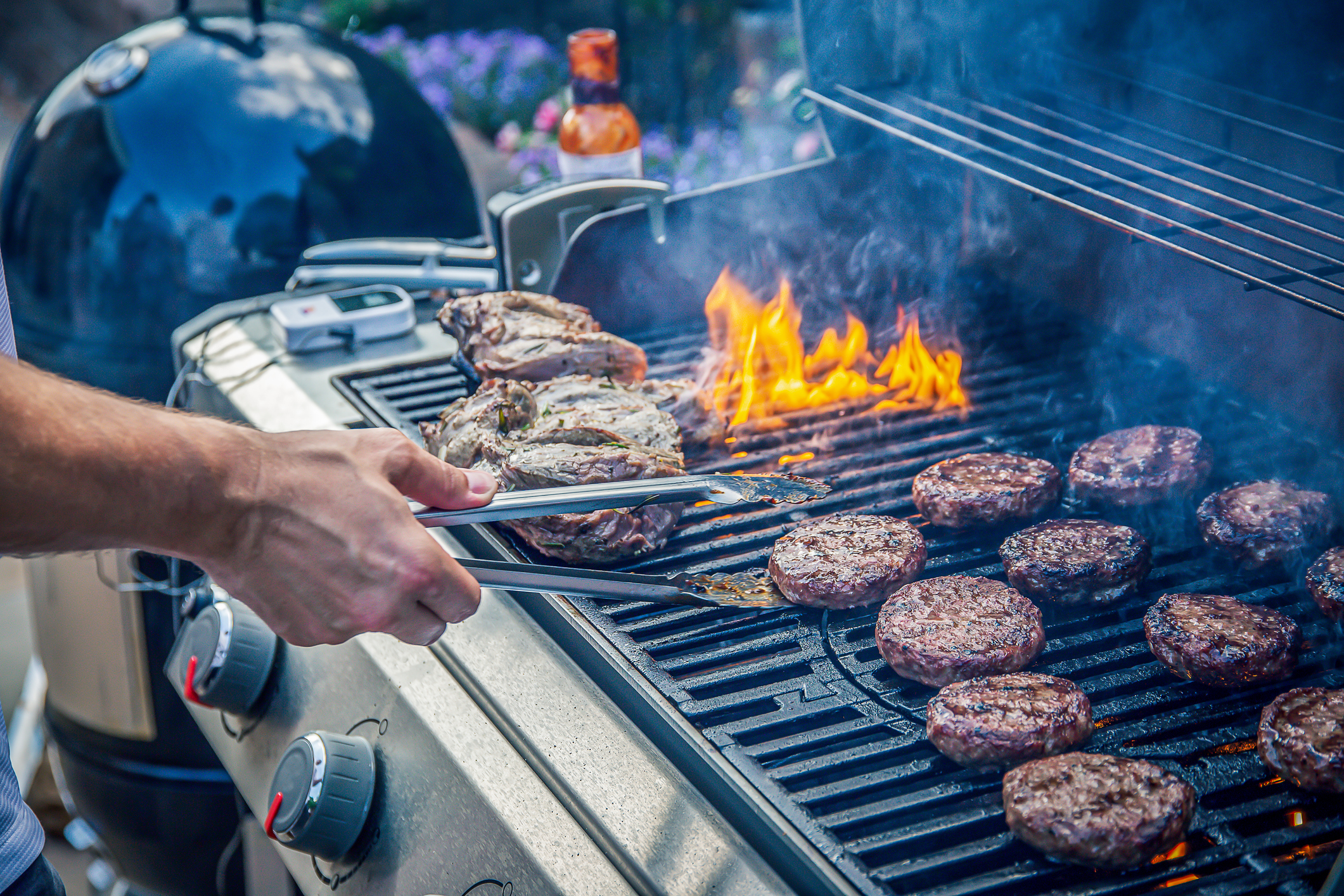 Cooking dinner on the grill