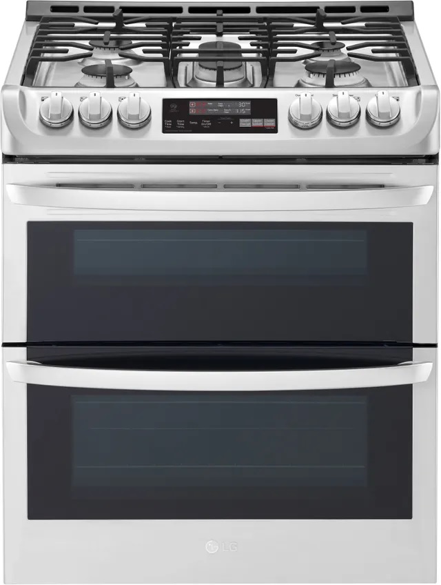 Credit: LG product image of LG 30” Slide In Gas Double Oven Range LTG4715ST