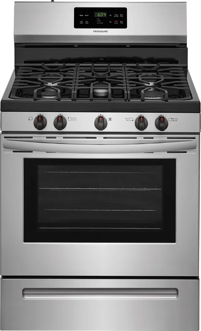 Credit: Frigidaire product image of Frigidaire 30" Freestanding Gas Range FFGF3054TS