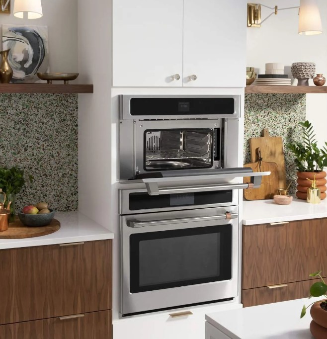 Cafe Steam Oven A Cafe steam oven combo is installed in a modern kitchen