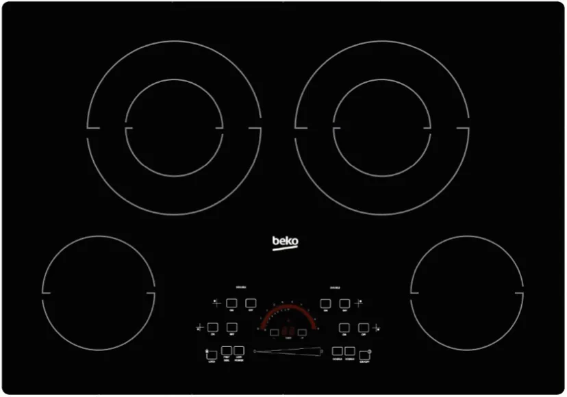 Overhead view of the Beko ECTM30102 30” cooktop 