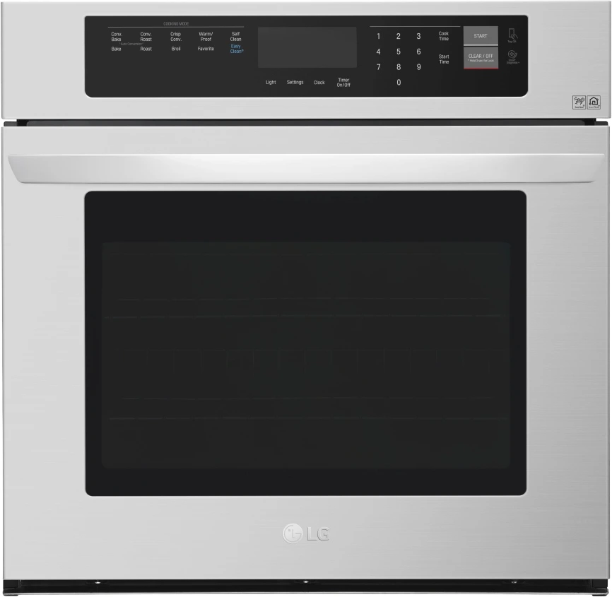Credit: LG Front view of the LG LWS3063ST 30” wall oven
