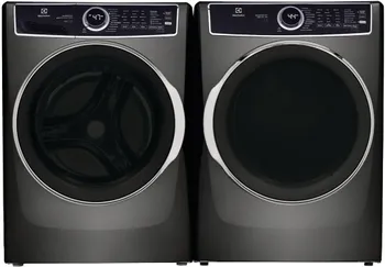 Front view of an Electrolux ELFW7637AT washer and ELFE7637AT dryer pair 