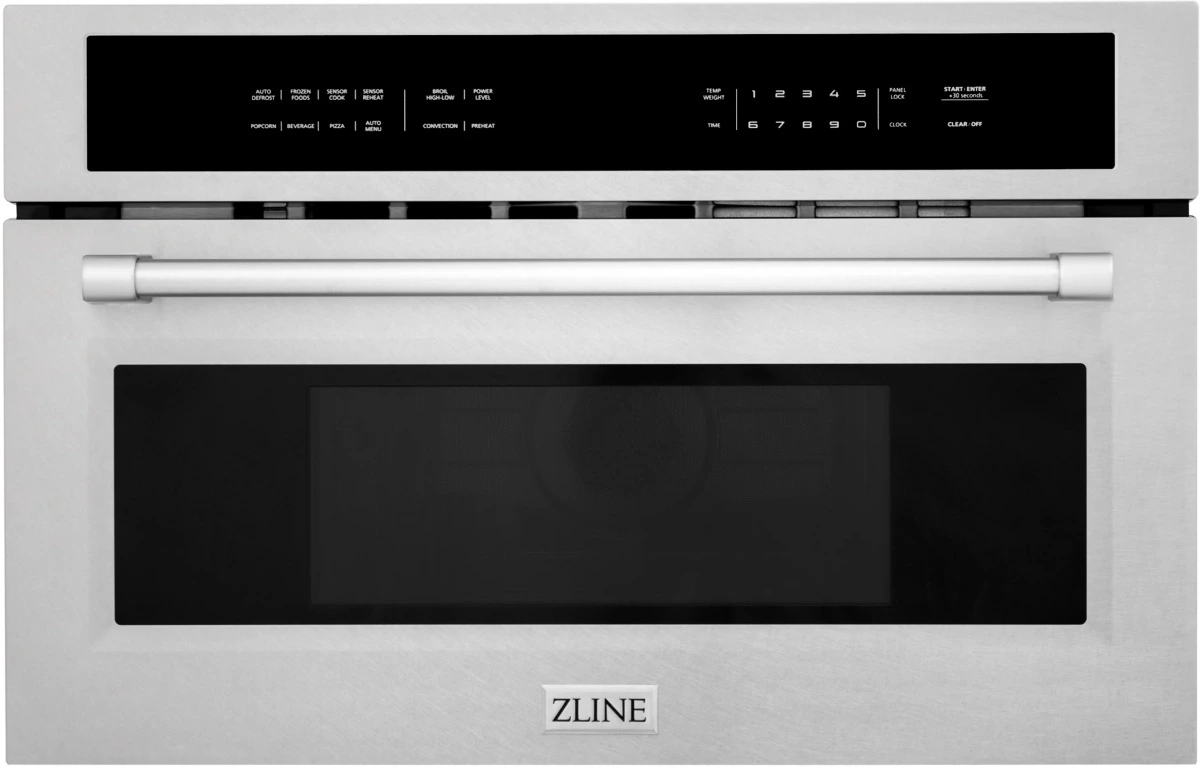 Front view of a ZLINE built in microwave 