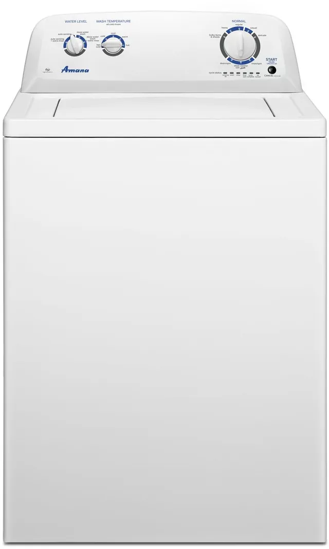 Front view of the Amana NTW4516FW top load washer 
