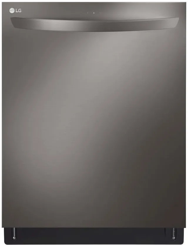 Front view of the LG LDTS5552D black stainless steel dishwasher