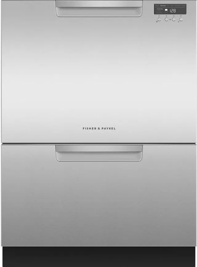 Front view of the Fisher & Paykel Series 7 DD24DCTX9 N double drawer dishwasher 