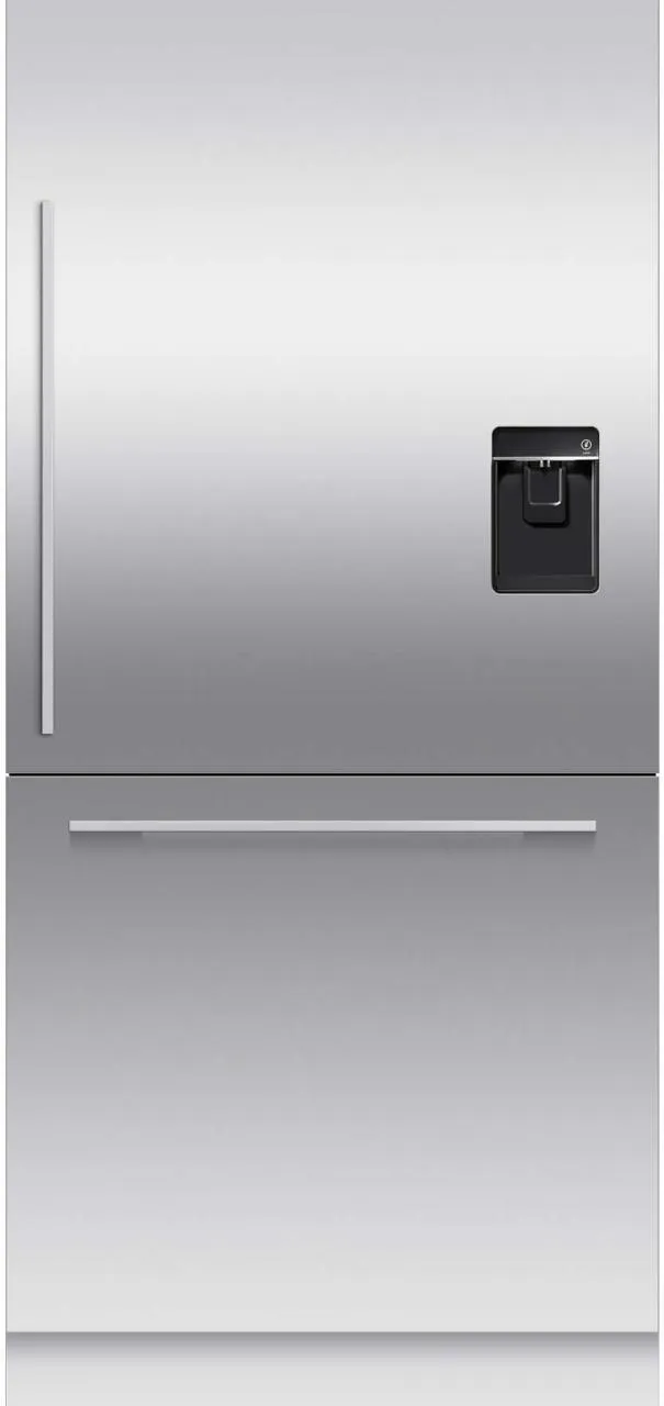 Front view of the Fisher & Paykel RS36W80RU1 N bottom freezer refrigerator 