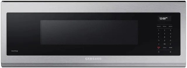 Credit: Samsung Front view of the Samsung ME11A7510DS over-the-range microwave