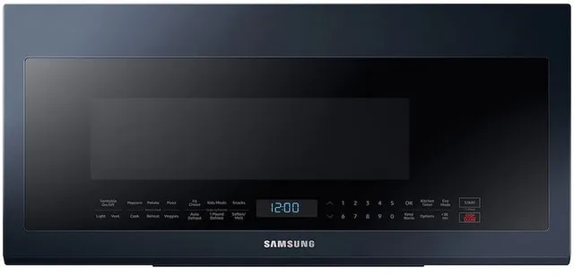 Credit: Samsung Front view of the Samsung ME21A706BQN over-the-range microwave
